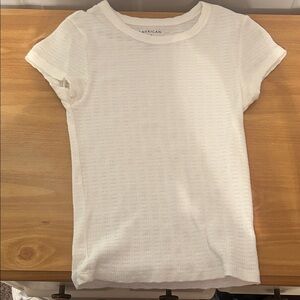 White Ribbed T-Shirt